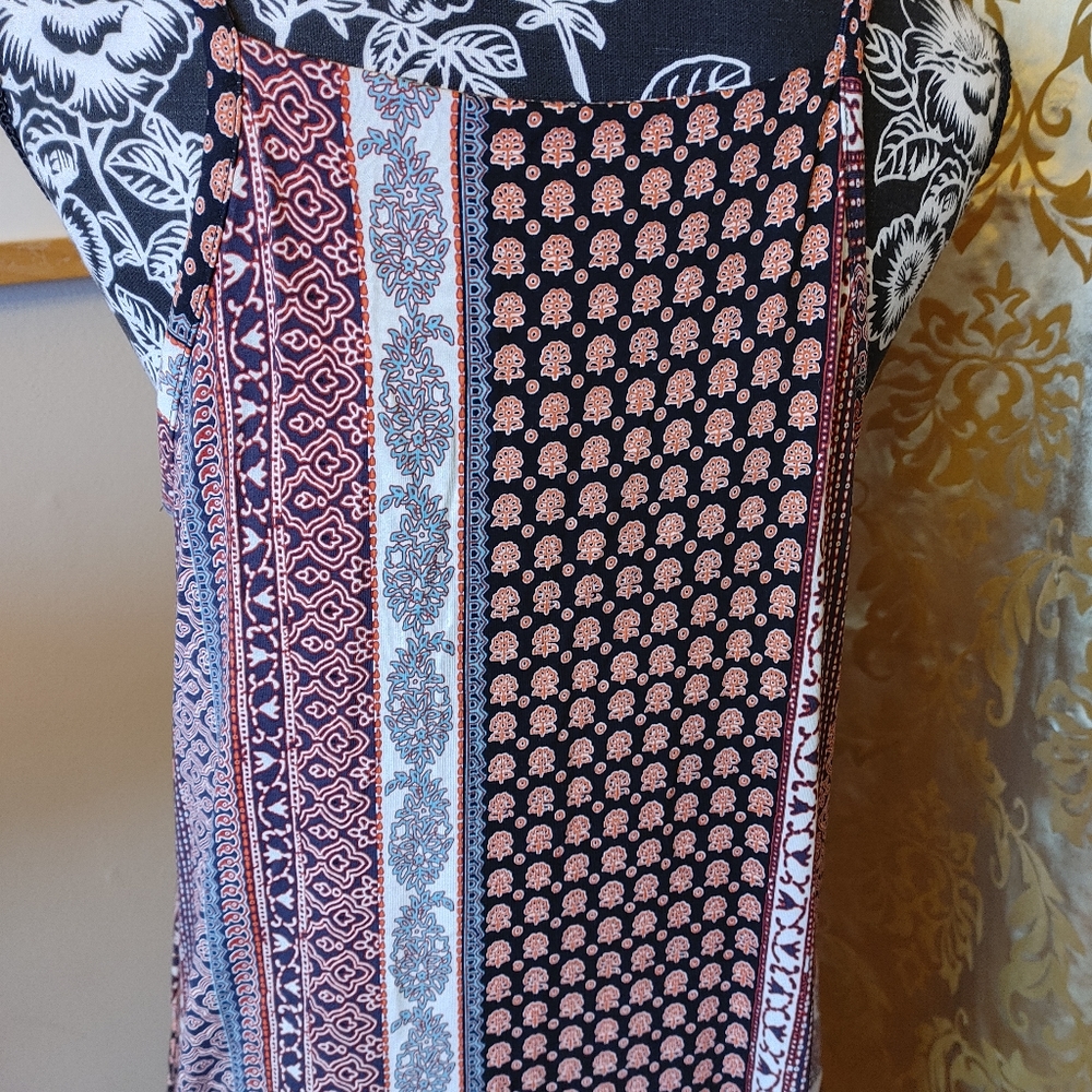 NWT  Mixed pattern spring summer dress medium - Picture 3 of 12